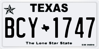 TX license plate BCY1747