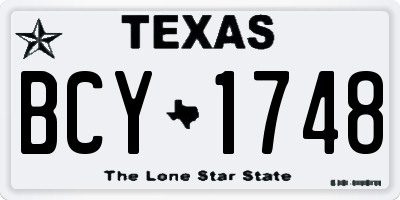 TX license plate BCY1748