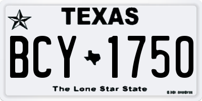 TX license plate BCY1750