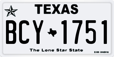 TX license plate BCY1751