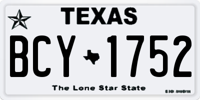TX license plate BCY1752