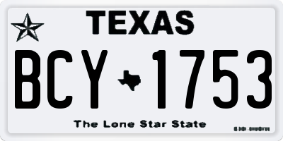 TX license plate BCY1753