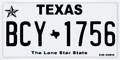 TX license plate BCY1756