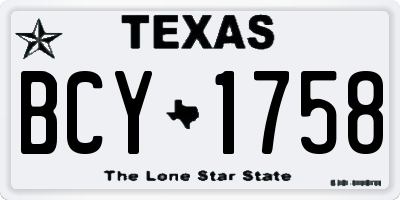 TX license plate BCY1758