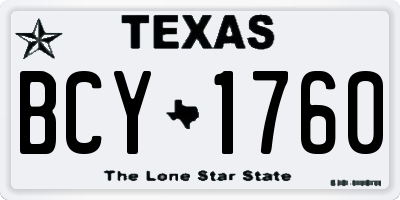 TX license plate BCY1760