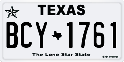 TX license plate BCY1761