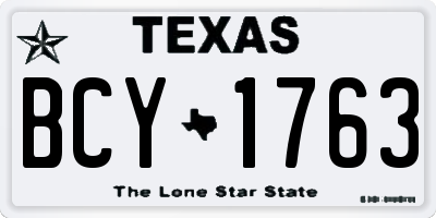 TX license plate BCY1763