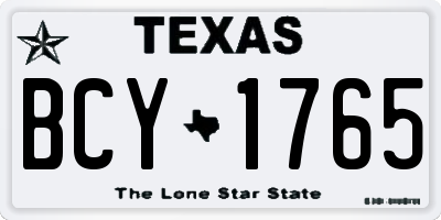 TX license plate BCY1765