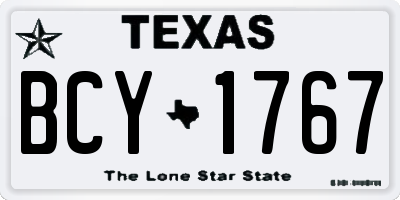 TX license plate BCY1767