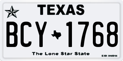 TX license plate BCY1768