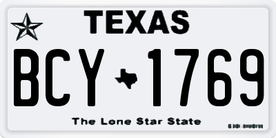 TX license plate BCY1769
