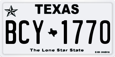 TX license plate BCY1770