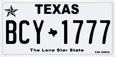 TX license plate BCY1777