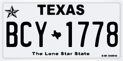 TX license plate BCY1778