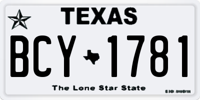 TX license plate BCY1781