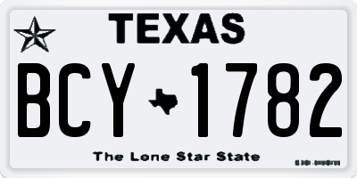 TX license plate BCY1782