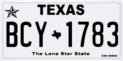 TX license plate BCY1783