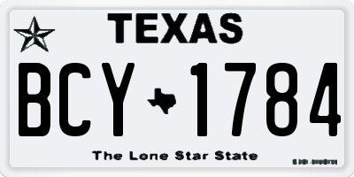 TX license plate BCY1784