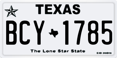 TX license plate BCY1785