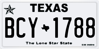 TX license plate BCY1788