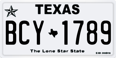 TX license plate BCY1789