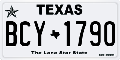 TX license plate BCY1790