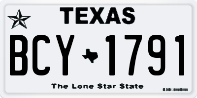 TX license plate BCY1791