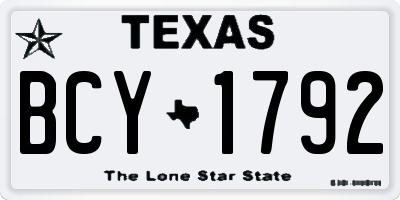 TX license plate BCY1792