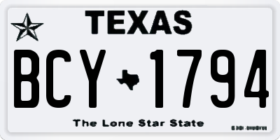 TX license plate BCY1794