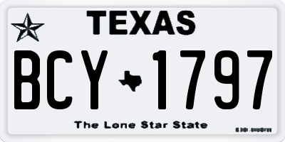 TX license plate BCY1797