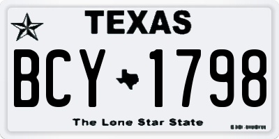TX license plate BCY1798