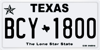 TX license plate BCY1800