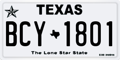 TX license plate BCY1801