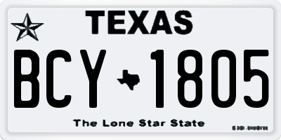 TX license plate BCY1805