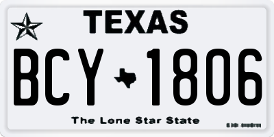 TX license plate BCY1806