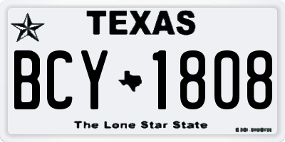 TX license plate BCY1808