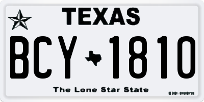 TX license plate BCY1810