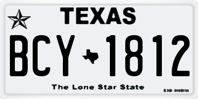 TX license plate BCY1812