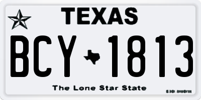 TX license plate BCY1813