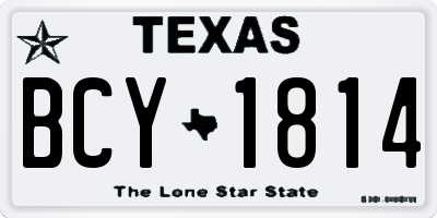 TX license plate BCY1814