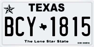 TX license plate BCY1815