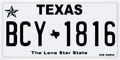 TX license plate BCY1816