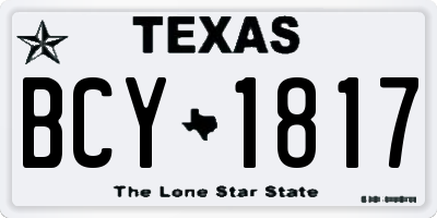 TX license plate BCY1817