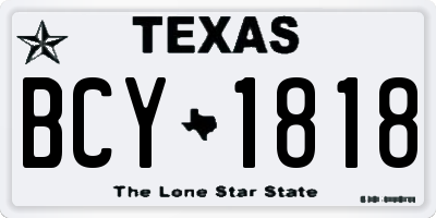 TX license plate BCY1818