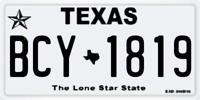TX license plate BCY1819