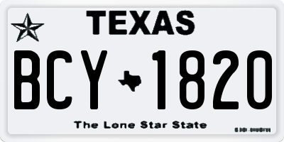 TX license plate BCY1820