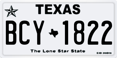 TX license plate BCY1822