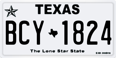 TX license plate BCY1824