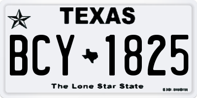 TX license plate BCY1825