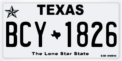TX license plate BCY1826